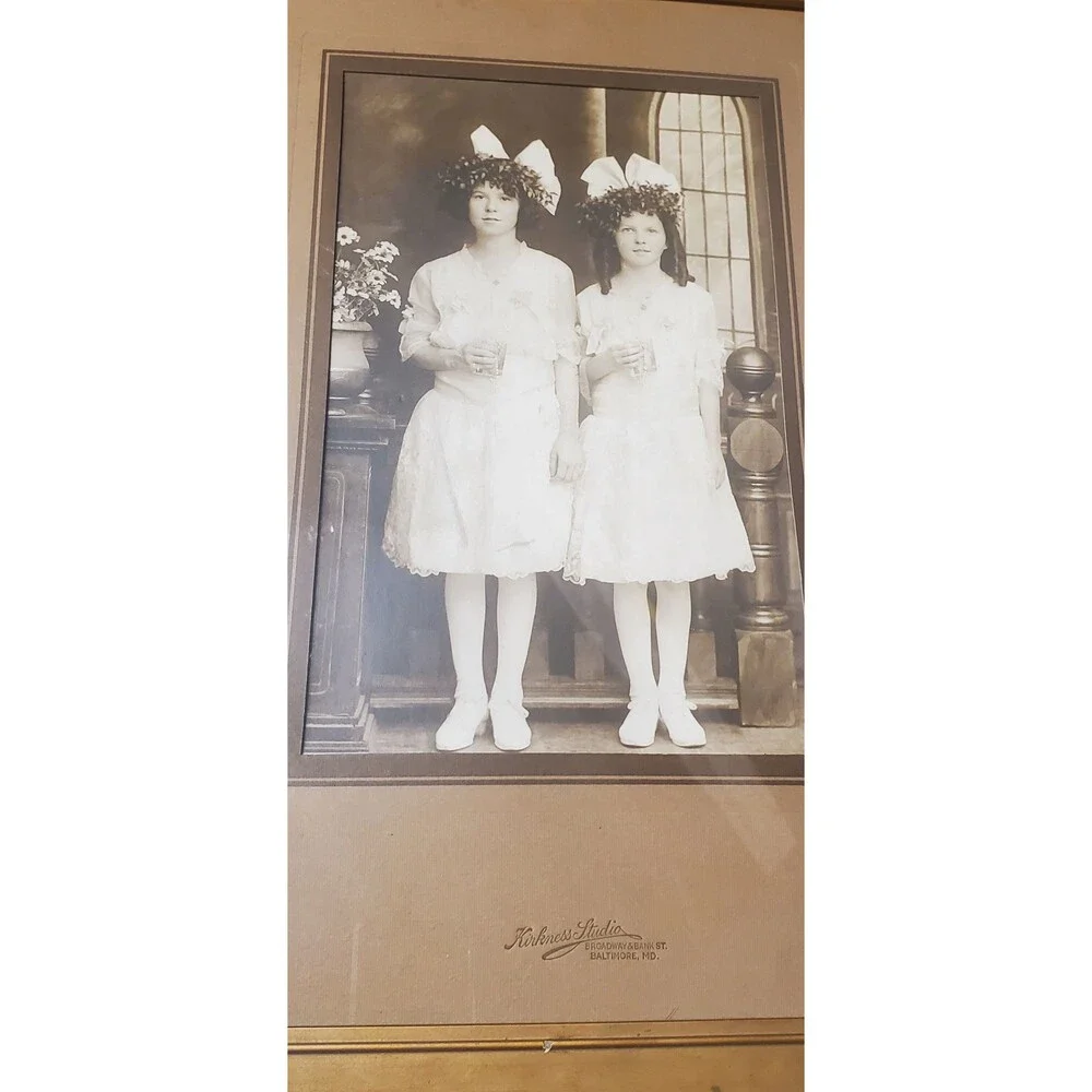 Antique 1920 ephemera Portrait Photograph Framed Kirkness Studio Baltimore MD